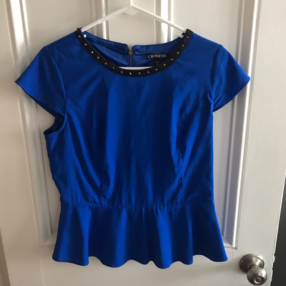 Royal Blue Peplum Shirt